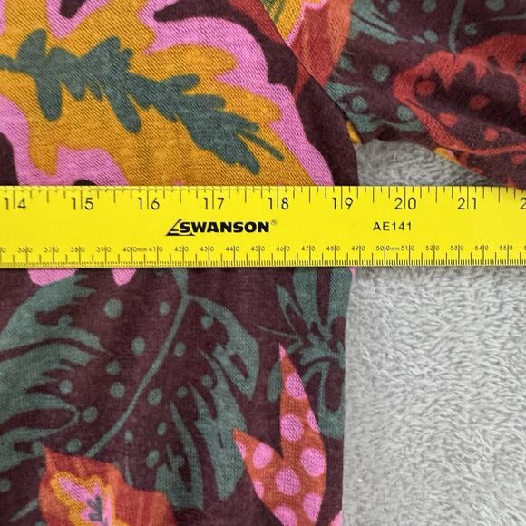 GILI Cardigan Women XXS Burgundy Floral Long Open Front Long Sleeve Boho Art - Picture 9 of 13